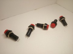 5X Pack Maintained Round Red On Off 2 Pins Push Button Power Switch 3A 250V Lot