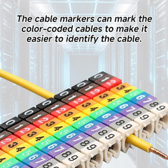 Wire Number Labels, 0.2 X 0.1In Colorful Wire Number Tube Cable Marker, Digital