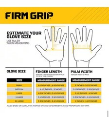 Lot Of 12 – Firm Grip Leather-Palm Size: Large Gloves – 3 Pairs Per Pack All New