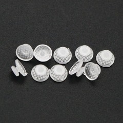 100Pcs Composite Dental Orthodontic Ceramic Clear Lingual Button Bondable Round