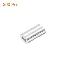 200Pcs Crimping Loop Sleeve for 1/32″ Wire Rope Double Ferrule Wire Rope Sleeve