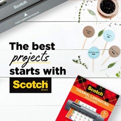 Scotch Thermal Laminating Pouches Premium Quality, 5 Mil 100-Pouches, Clear