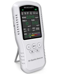 8-In-1 Air Quality Monitor, HCHO TVOC PM2.5 CO CO2 Detector