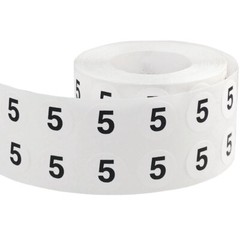 White with Black Number Stickers | 0.5″ Inch Round | 1000 Pack | Pick from 0-20