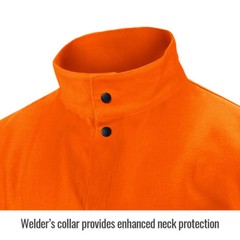 Revco Black Stallion 9 oz FR 30″ Orange Cotton Welding Jacket Size Large