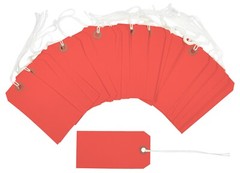100 Red Tags 4 3/4″ x 2 3/8″ Size 5 Inventory Shipping Hang Tag with String