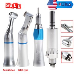 Dental Slow Low Speed Handpiece Contra Angle Straight Air Motor 2/4 Holes E-Type