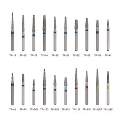 100 Types AZDENT Dental Diamond Burs High Speed Handpiece Friction Grip