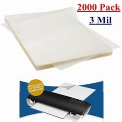 2000 Pack 3 Mil Letter Size Clear Thermal Laminating Pouches – 9″ x 11.5″ Sheets