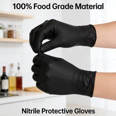 Guantes nitrilo negros desechables gruesos 100 uds limpieza tatuaje