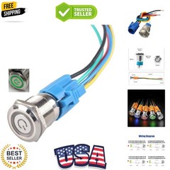 Latching Pushbutton Switch 16mm 5/8″ 12V-24V 5A Power Angel Eye LED Light Met…