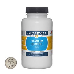 Titanium Dioxide / 6 Ounce Bottle / 99.9% Pure Reagent Grade / 44 Micron Powder