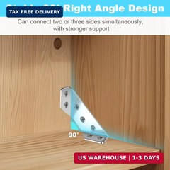 12-Pack Premium Stainless Steel Corner Brackets for Wood Frame, Universal Metal