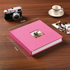 Pssoss 8 x 8 Inch DIY Scrapbook Album 40 Pages 8 x 8 40 Pages, Pink