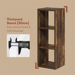 Pemberly Row Media Storage Organizer 3-Cube Engineered Wood Amber Pine