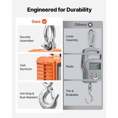 Uimoso Digital Crane Scale 4400 lbs/2000 kg Industrial Heavy-Duty Hanging Scale