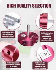 9 Pcs PVC Pipe Reamer Kit, 0.5+0.75+1+1.25+1.5+2+2.5+3+4 Inch, Pink