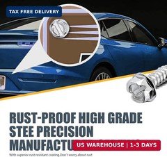 8 PCS License Plate Screw Kit, 304 Stainless Steel Bolt Fasteners, Hex Head Scre