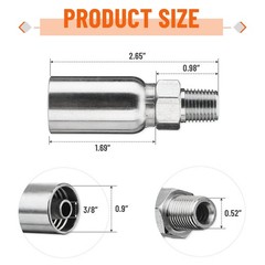 12PCS 3/8″ I.D. Hose x 1/4″ NPTF Male Hydraulic Hose End Swivel Crimp Fitting US