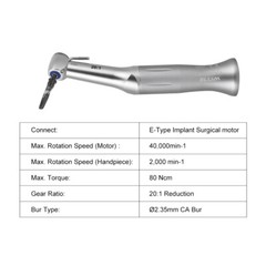 Dental Implant 20:1 Reduction Contra Angle Push Button Surgical Air Handpiece US