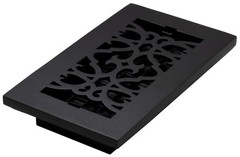 Decor Grates AC408-BLK Victorian Floor Register 4 x 8 Inches Cast Iron Black