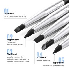 Dental Composite Resin Porcelain Brush Pens Shaping Silicone Tooth Tool 5pcs/Set