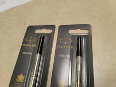 LOT OF 2 SEALED Parker Rollerball Pen Refill FINE Point Black INK QUINK 1952257