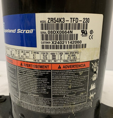 COPELAND SCROLL ZR54K3-TFD-230