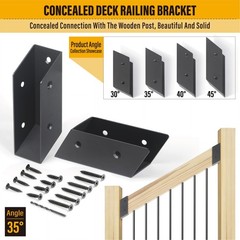 4 Pair(8pack) 35° Stair Stainless Steels Deck Railing Bracket Connectors, for…
