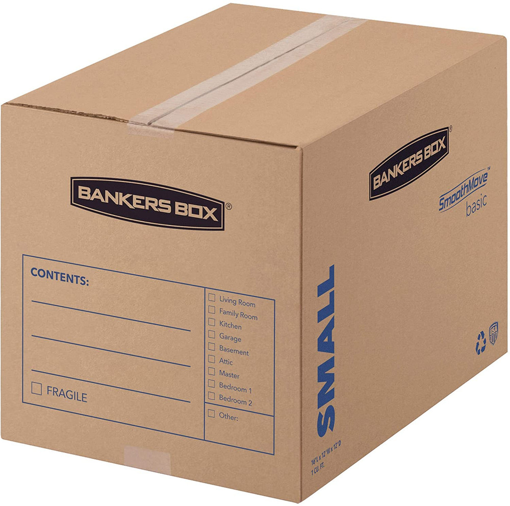 Small Moving Box 15 Pack, Pre-Printed for Labeling, 16.5-In X 12.25-In X 12.675-