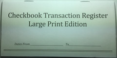1 [ ONE ] ” LARGE PRINT Personal Checkbook Transaction Register” ; 2024 – 2025
