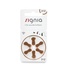 Signia Hearing Aid Batteries- Size 312- (Pack of 1)(6 PCS OF Batteries)