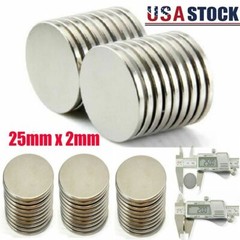 100/50/20pcs Super Strong Round Disc 25mm x 2mm Magnets Rare Earth Neodymium N35