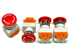 4 Pieces Emergency stop switch red button 4 screw 600v 10a 22mm nc no on/off A5