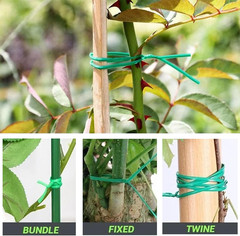 Twist Tie, 328 Feet (100M), Green Cable Ties with Cutter, Reusable Garden Plant