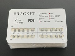 100Packs Dental Orthodontic Metal Brackets Mini Roth 022 345 hooks Mesh Base