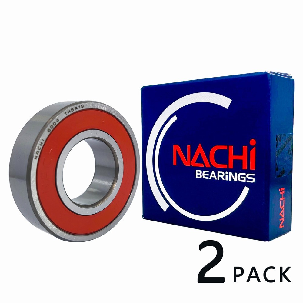 2PACK NACHI 6004-2NSE9CM 20X42X12MM Double Rubber Seal Bearings 6004-2RS 6004RS
