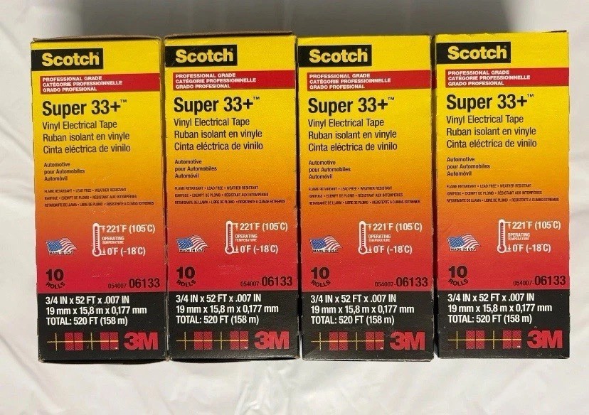 Scotch 3M Super 33+ Vinyl Electrical Tape 06133 ✅52ft ✅40 Rolls – BLACK
