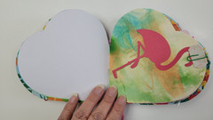 Handmade Junk Journal Heart Shaped Valentine’s – Flamingo