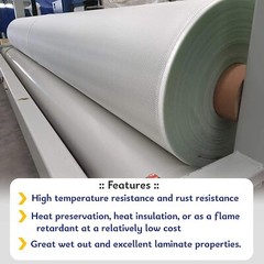 Fiberglass Cloth Mesh Woven Roving Glass Fiber Heat Resistance 50” X 12Ft 6OZ