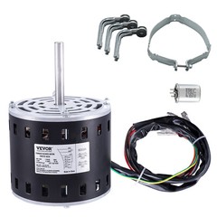 VEVOR 1/2HP Furnace Blower Motor 208-230V 2.7A 1075RPM 5 Speeds 48 Frame 1 Phase