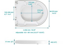 SADALAK D/U Shape Toilet Seat,Soft Close and Quick-Release for Easy Cleaning …