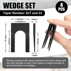 Tandefio 4 Pack Drill Chuck Removal Wedge Set Compatible 0.73 inch/ 18.5 mm
