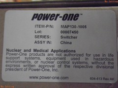 MAP130-1005 POWER-ONE Power Supply, Ac-dc 5V, 26A, 115/230V in, Open Frame, 130W