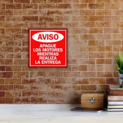 Square Plus Aviso: Apague Los Motores Mientras Realiza La Entrega Sign