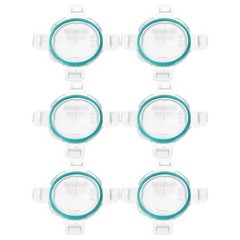 Snapware 7202R 1-Cup Clear Total Solutions Lid w/ Teal Blue Gasket (6-Pack)
