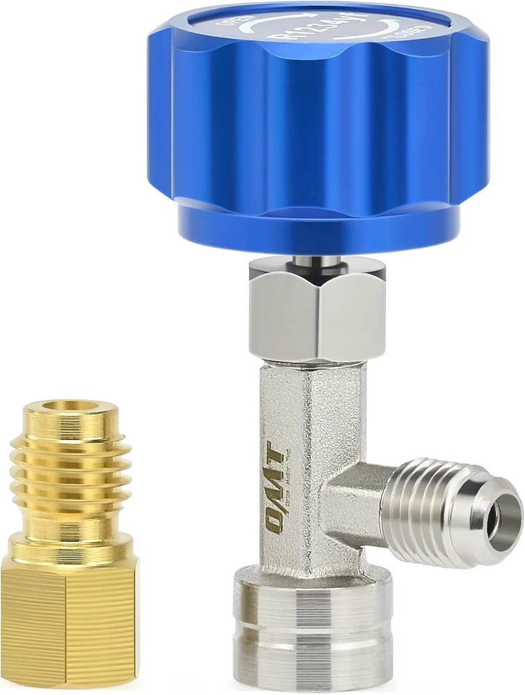 R1234YF Quick Coupler Adapter Self-Sealing & Puncture Can Tap for Car AC System