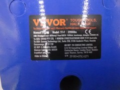 Vevor Manual Trolley 2200 Lbs Load Capacity Adjustable Model 1T-F