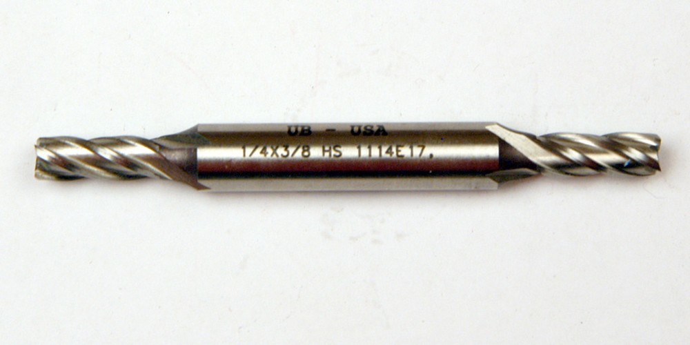 1/4 X 3/8 X 5/8 X 3-3/8 HSS 4 FLUTE DOUBLE END END MILL (B-2-11-6-24)
