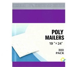 #7 19×24 Poly Mailers Plastic Mailing Envelopes Shipping Bags PURPLE 300 Pieces